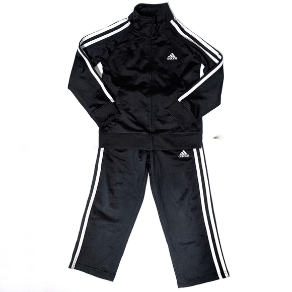 Adidas Track Suit Black Striped sz 5 Unisex